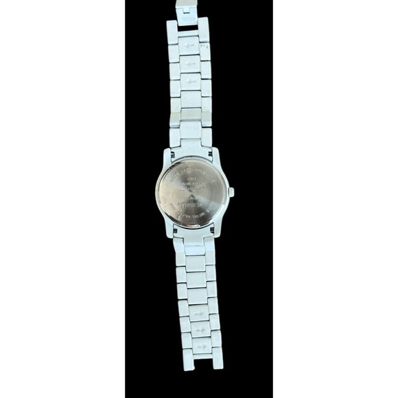 Merona Women's Watch  White Link Bracelet 7" Wristwatch New Battery Works - Picture 3 of 6
